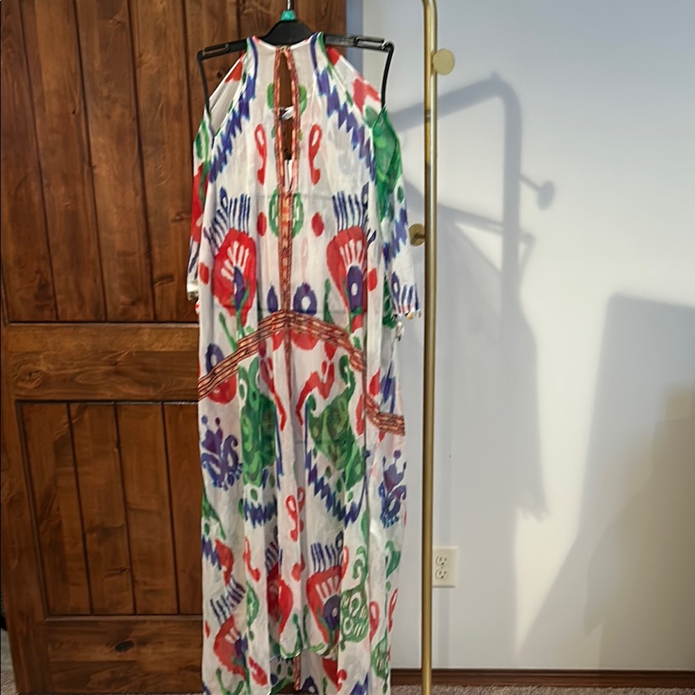Zara M/L Colorful Bohemian Kaftan Bathing Suit Coverup